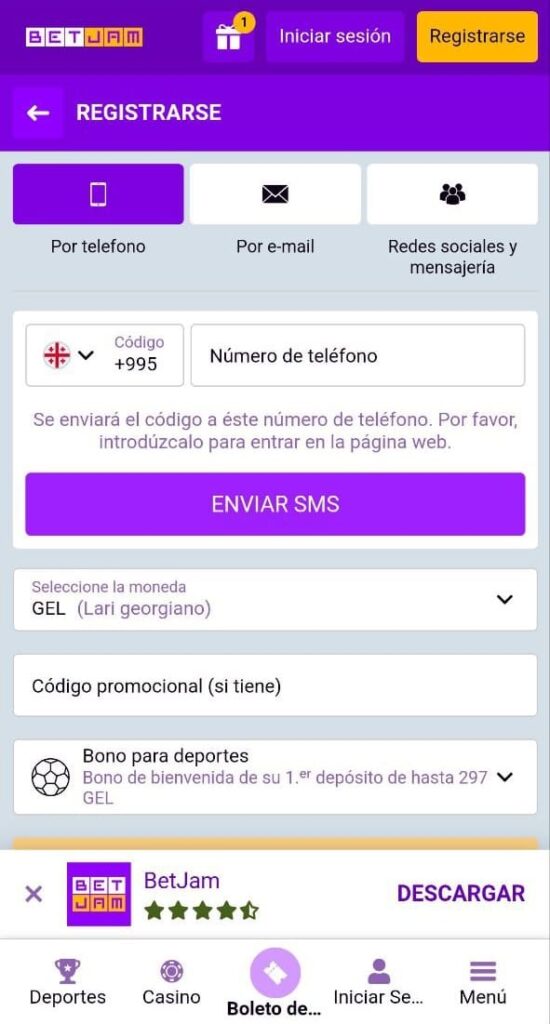 Descarga la versión móvil de BetJam y disfruta de juegos seguros